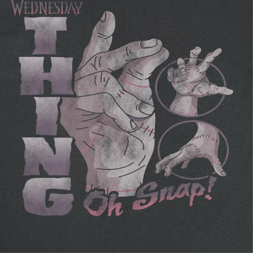 Wednesday Thing Oh Snap T Shirt Black Officially Licensed