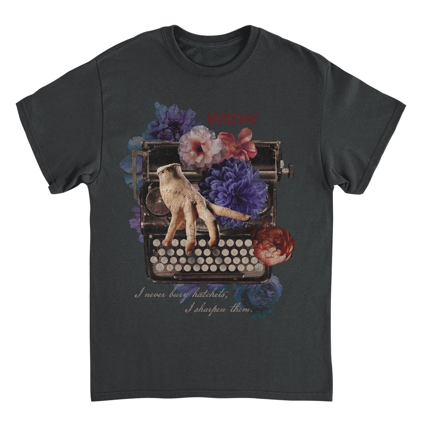 Wednesday Ghost Writer T Shirt Black Officially Licensed