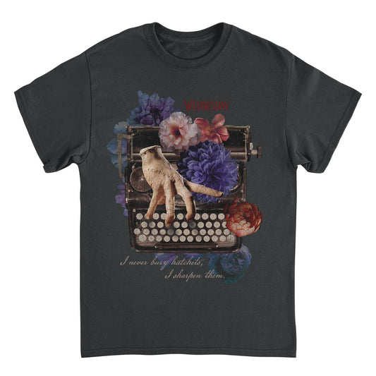 Wednesday Ghost Writer T Shirt Black Officially Licensed