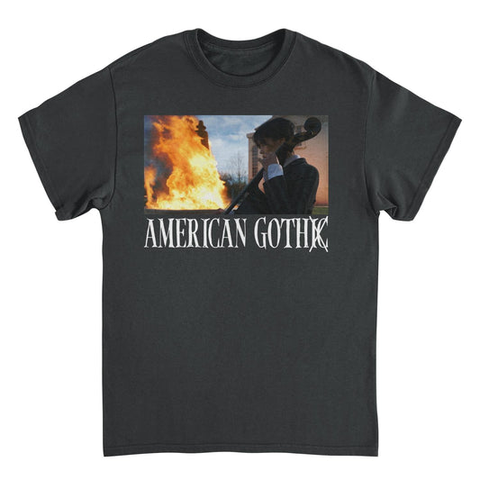Wednesday American Goth T Shirt Black Officially Licensed
