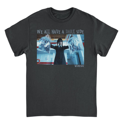 Wednesday Dark Side T Shirt Black Officially Licensed