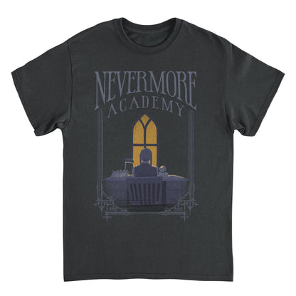 Wednesday Nevermore Desk Frame T Shirt Black Officially Licensed