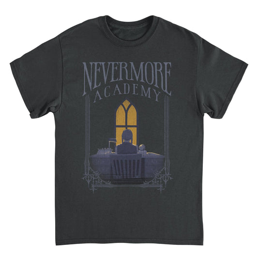 Wednesday Nevermore Desk Frame T Shirt Black Officially Licensed