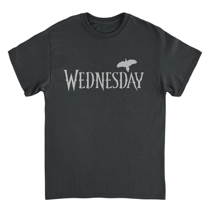 Wednesday Wednesday Logo Gray T Shirt Black Officially Licensed