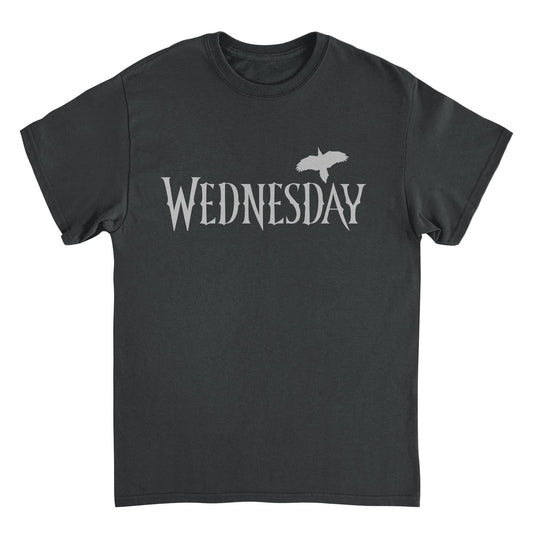 Wednesday Wednesday Logo Gray T Shirt Black Officially Licensed