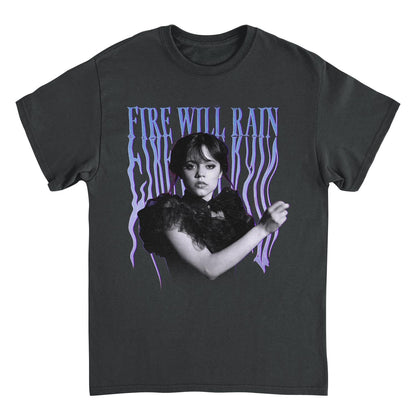 Wednesday Fire Will Rain Dance T Shirt Black Officially Licensed
