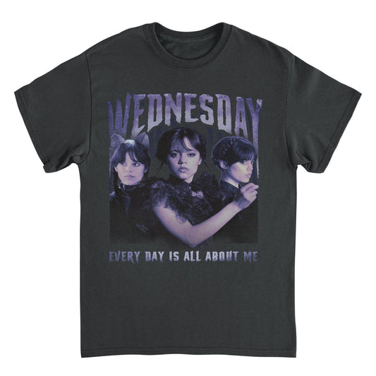 Wednesday All About Me T Shirt Black Officially Licensed