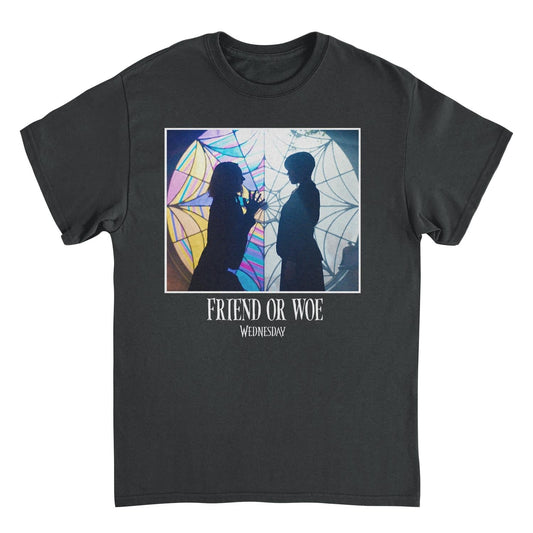 Wednesday Friend or Woe T Shirt Black Officially Licensed