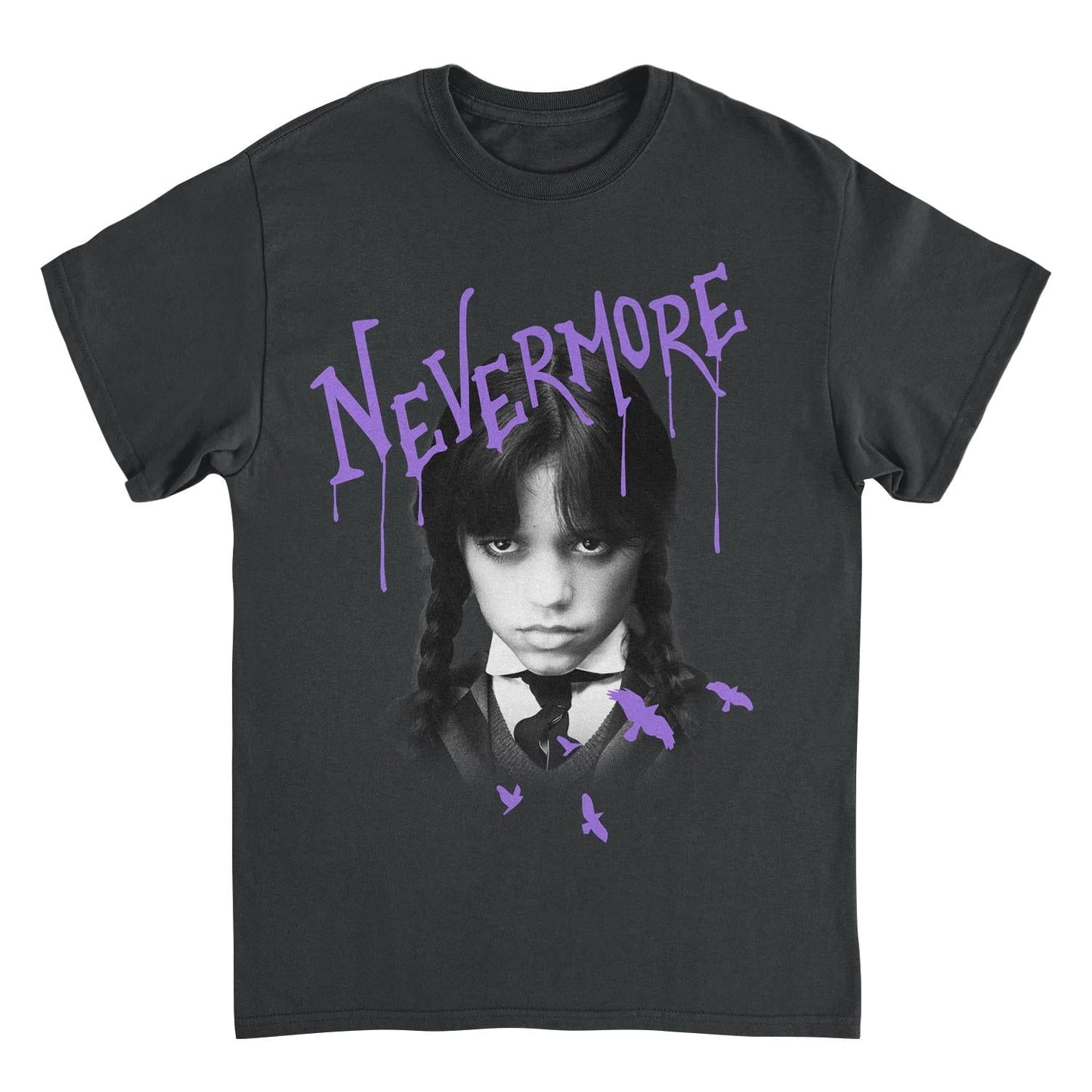 Wednesday Nevermore Drip T-Shirt Black Officially Licensed