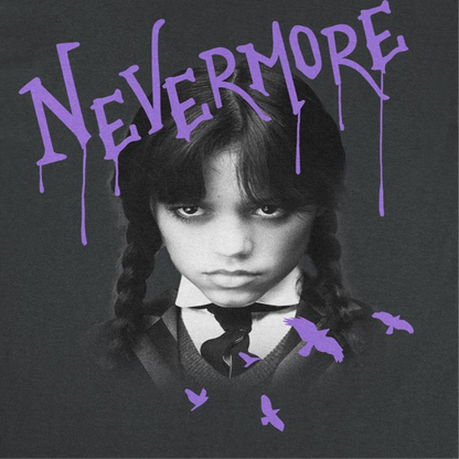 Wednesday Nevermore Drip T-Shirt Black Officially Licensed