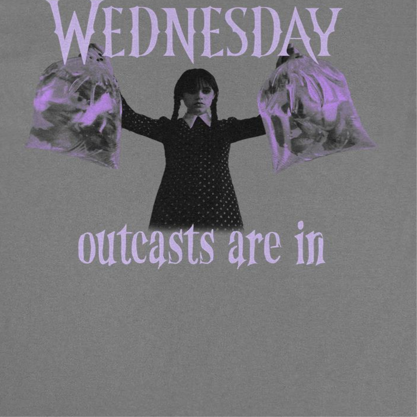 Wednesday Outcasts Are In T Shirt Charcoal Officially Licensed