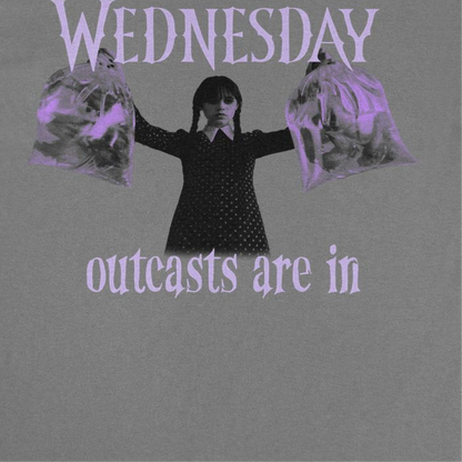 Wednesday Outcasts Are In T Shirt Charcoal Officially Licensed