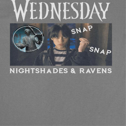 Wednesday Snap Snap T Shirt Charcoal Officially Licensed