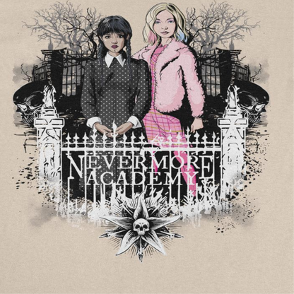 Wednesday Nevermore Gate T Shirt Sand Officially Licensed