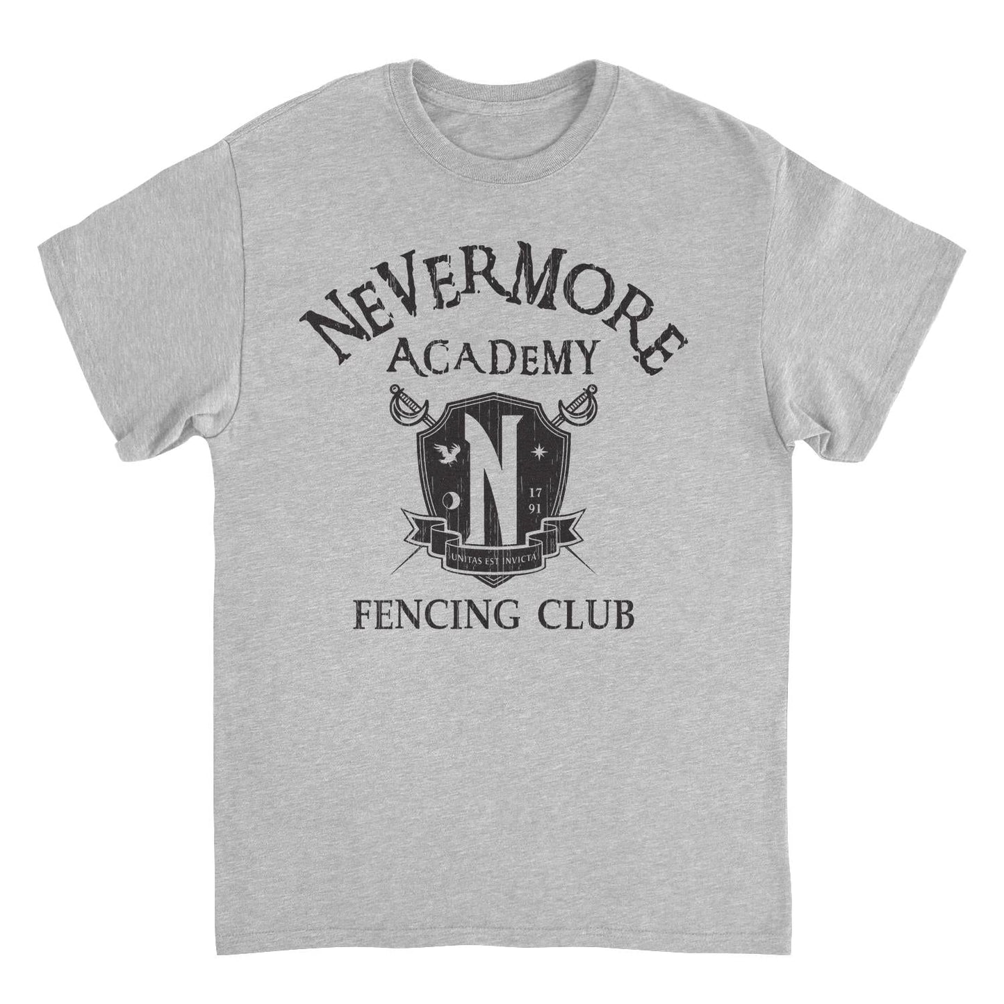 Wednesday Fencing 3 Front T Shirt Sport Grey Officially Licensed