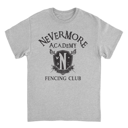 Wednesday Fencing 3 Front T Shirt Sport Grey Officially Licensed