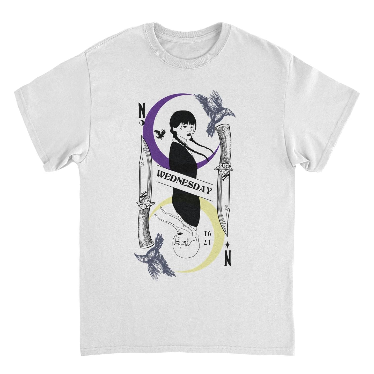 Wednesday Knives Card T Shirt White Officially Licensed