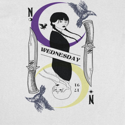 Wednesday Knives Card T Shirt White Officially Licensed