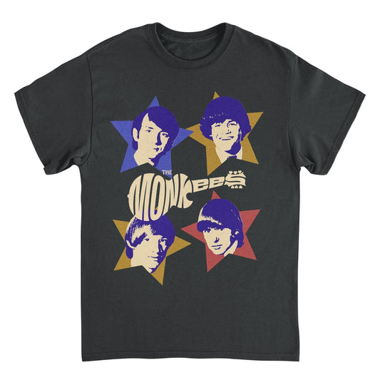 The Monkees Stars Band T Shirt Black Officially Licensed