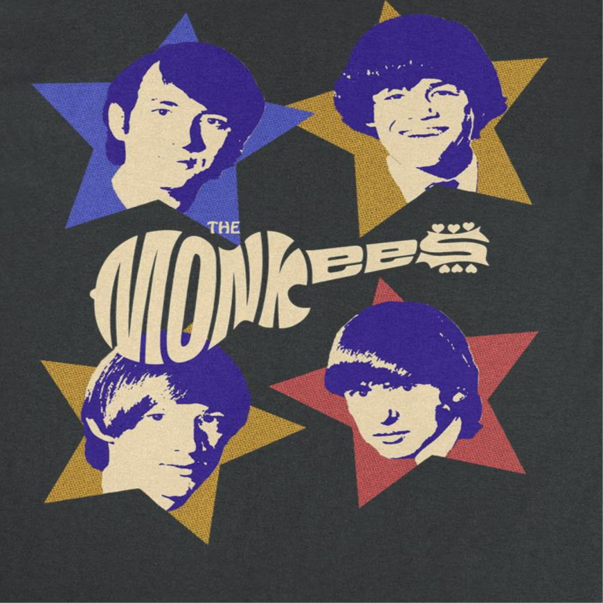 The Monkees Stars Band T Shirt Black Officially Licensed