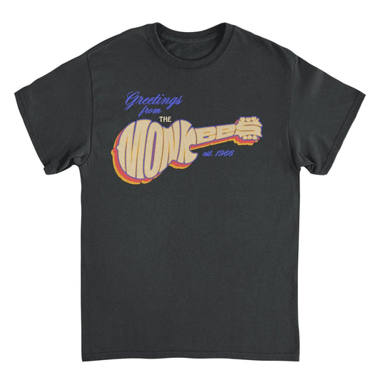 The Monkees Monkees Guitar Logo T Shirt Black Officially Licensed