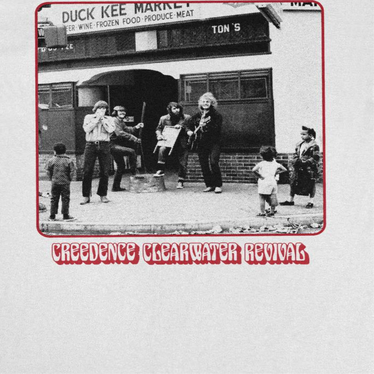 Credence Clearwater Revival CCR Market Band Photo Mens T Shirt White Officially Licensed