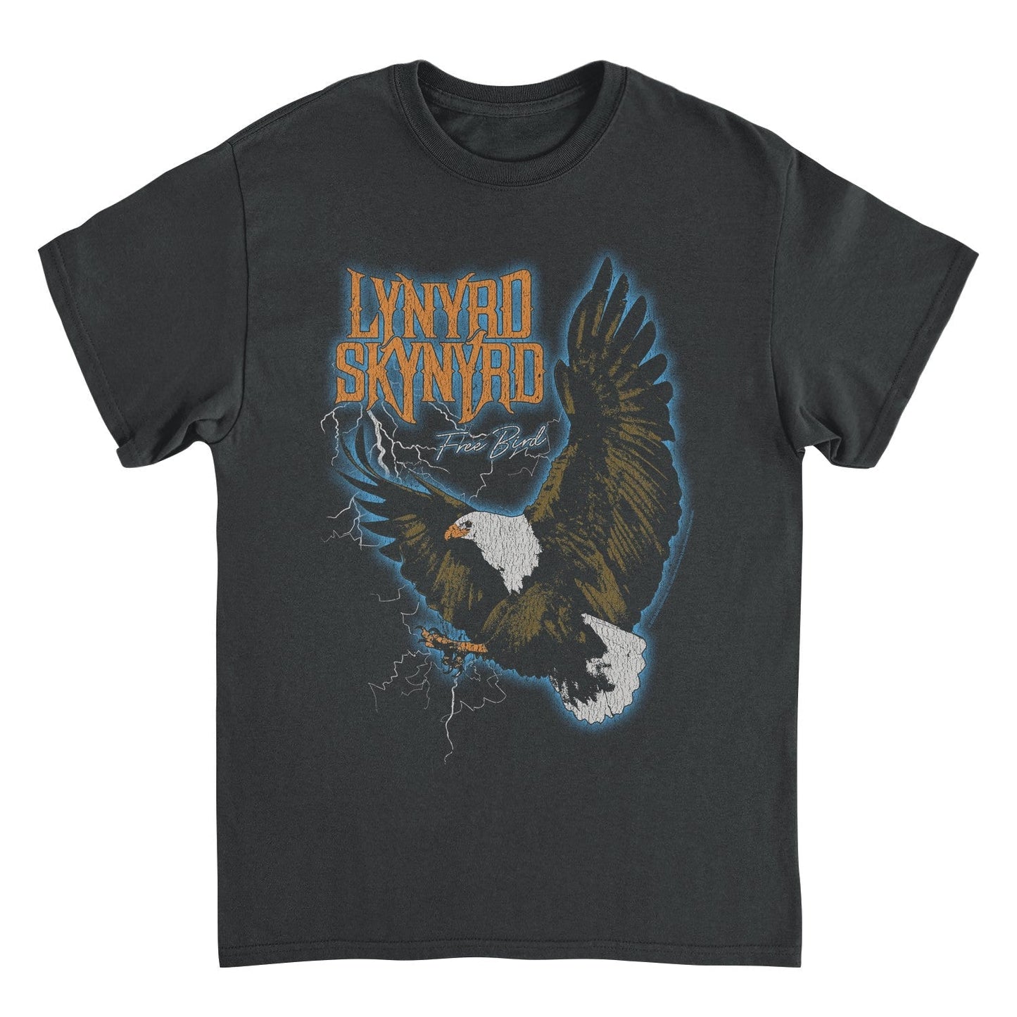 Lynyrd Skynyrd Free Bird Lightning T Shirt Black Officially Licensed