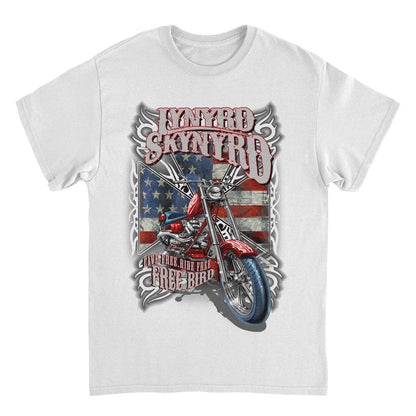 Lynyrd Skynyrd Motorcycle Mens T Shirt White  Officially Licensed