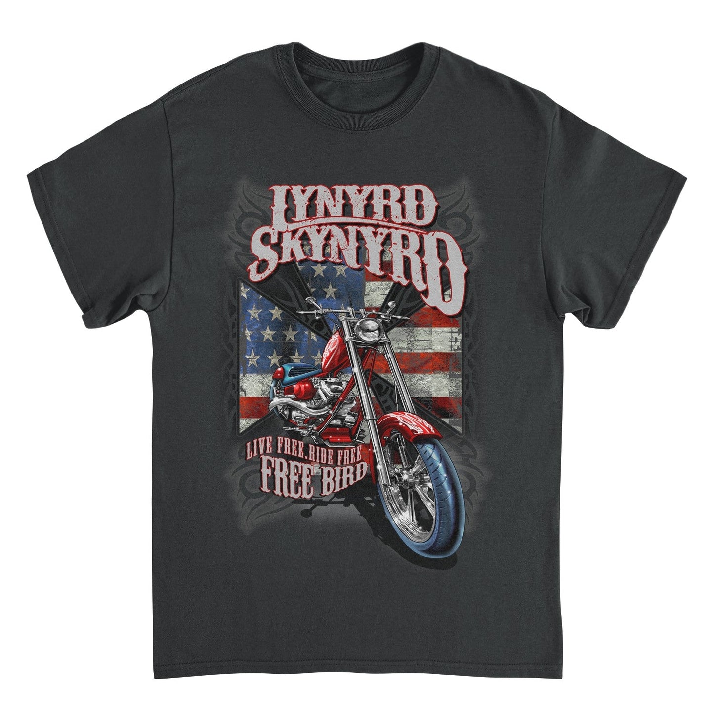 Lynyrd Skynyrd Motorcycle Mens T Shirt Black Officially Licensed