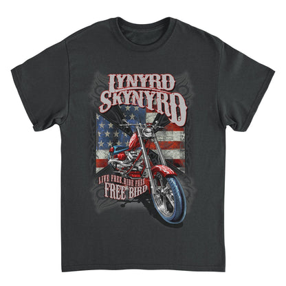 Lynyrd Skynyrd Motorcycle Mens T Shirt Black Officially Licensed