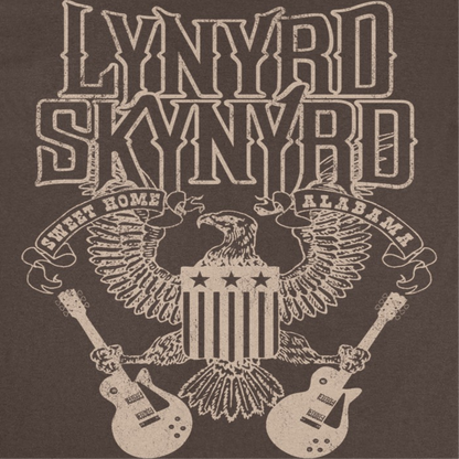 Lynyrd Skynyrd Sweet Home Alabama Mens T Shirt Dark Chocolate Brown Officially Licensed