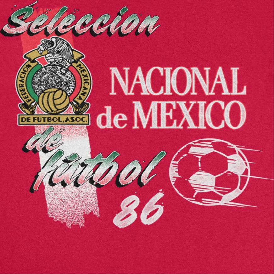 Toffs Retro Soccer Futbol Nacional De Mexico Mens T Shirt Red Officially Licensed
