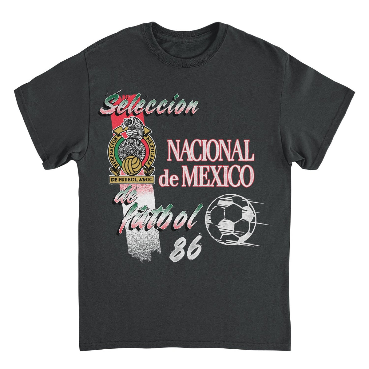 Toffs Retro Soccer Futbol Nacional De Mexico Mens T Shirt Black Officially Licensed