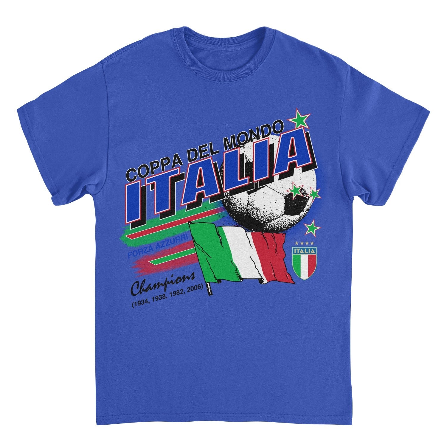 Toffs Retro Soccer Futbol Copa Del Mundo Italia Mens T Shirt Royal Blue Officially Licensed