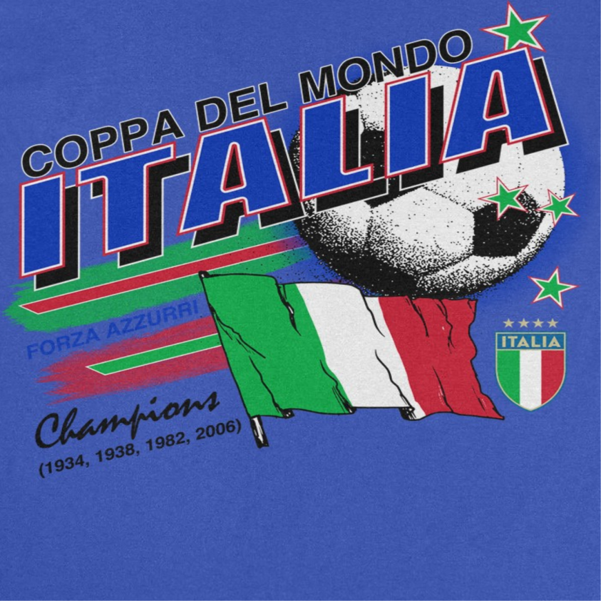 Toffs Retro Soccer Futbol Copa Del Mundo Italia Mens T Shirt Royal Blue Officially Licensed