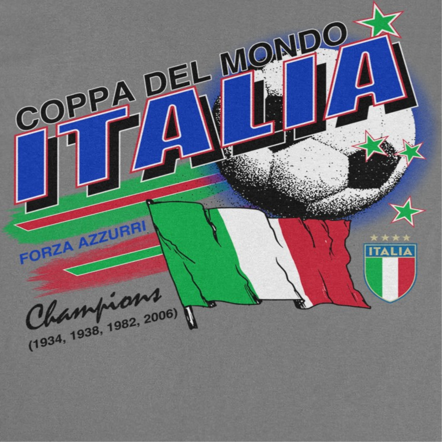 Toffs Retro Soccer Futbol Copa Del Mundo Italia Mens T ShirtCharcoal Officially Licensed