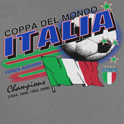 Toffs Retro Soccer Futbol Copa Del Mundo Italia Mens T ShirtCharcoal Officially Licensed
