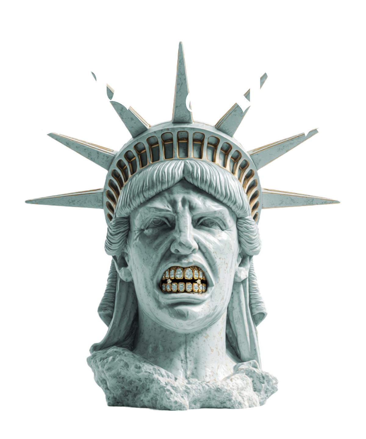 Zoo York ZoStatue of Liberty Gold Grill Smile Mens T Shirt Black Officially Licensed