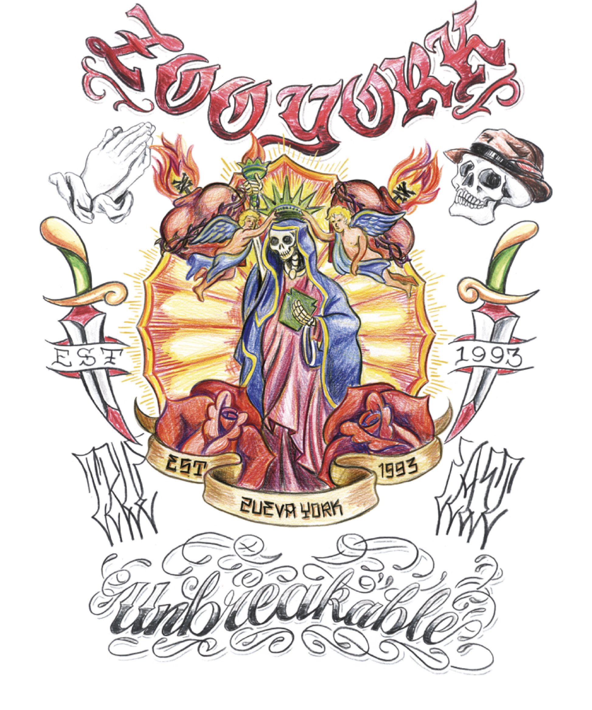 Zoo York Unbreakable Nueva York Street Art Mens T Shirt White officially Licensed