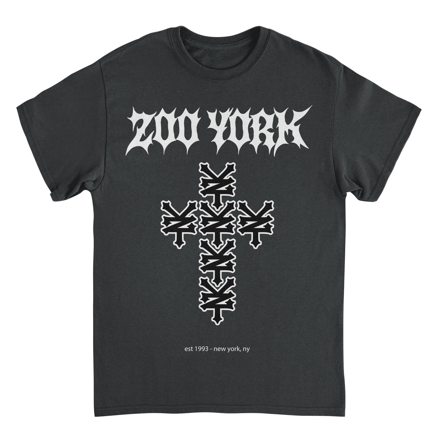 Zoo York Old School New York Cross Mens T Shirt Black Officially Licensed