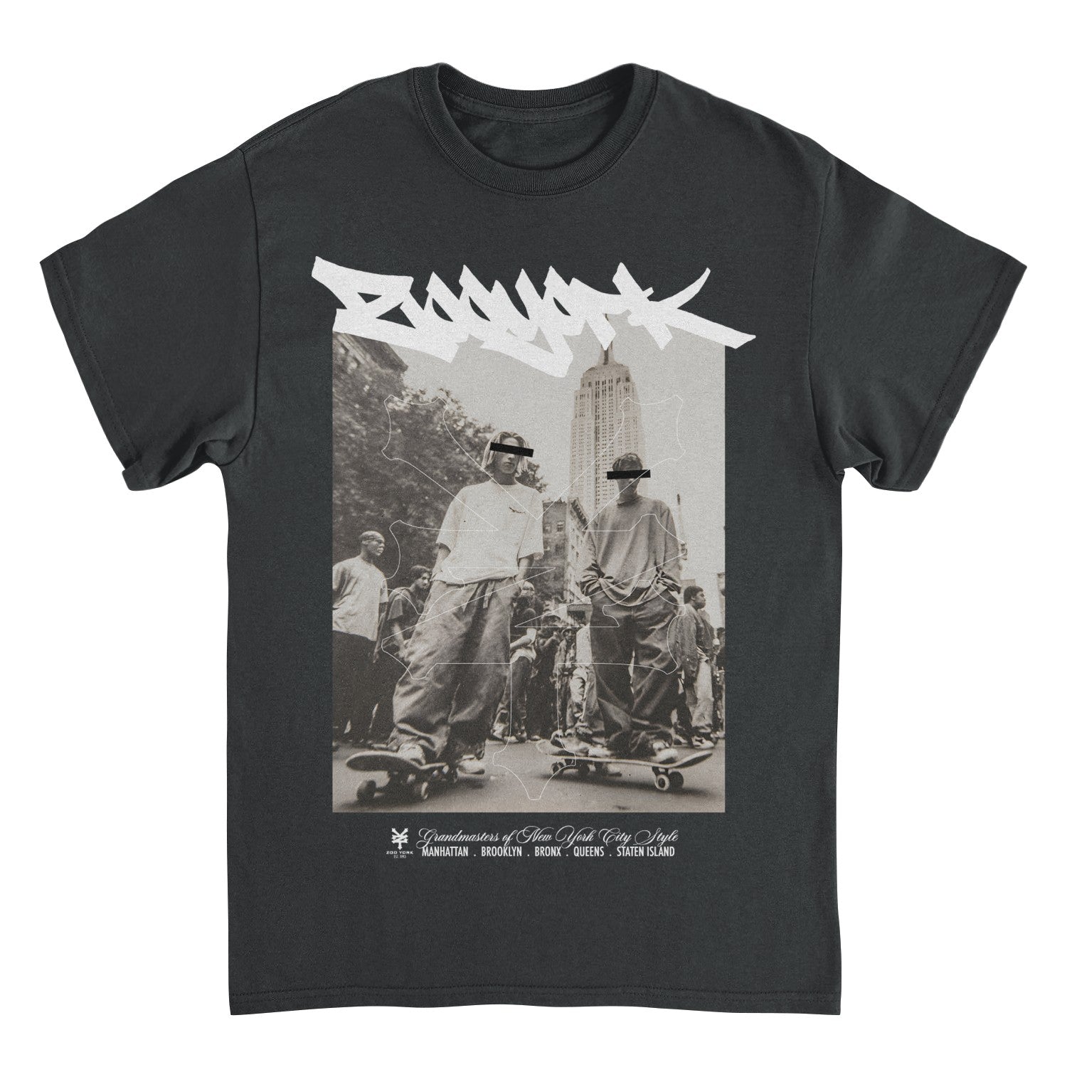 Zoo York Grandmasters of New York City Skate Style Mens T Shirt Black Officially Licensed