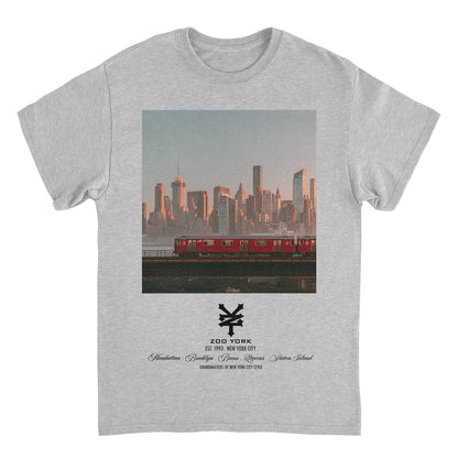 Zoo York Subway Skyline Nueva York Classic Panel Mens T Shirt Ash Grey Officially Licensed