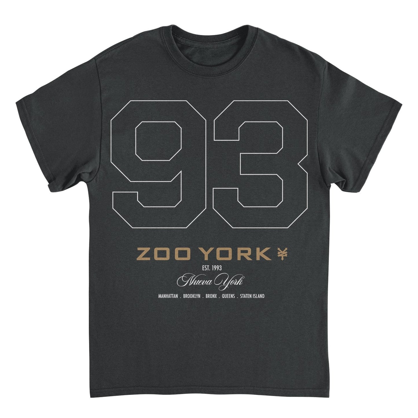 Zoo York 93 Athletic Style Nueva York Logo Mens T Shirt Black Officially Licensed