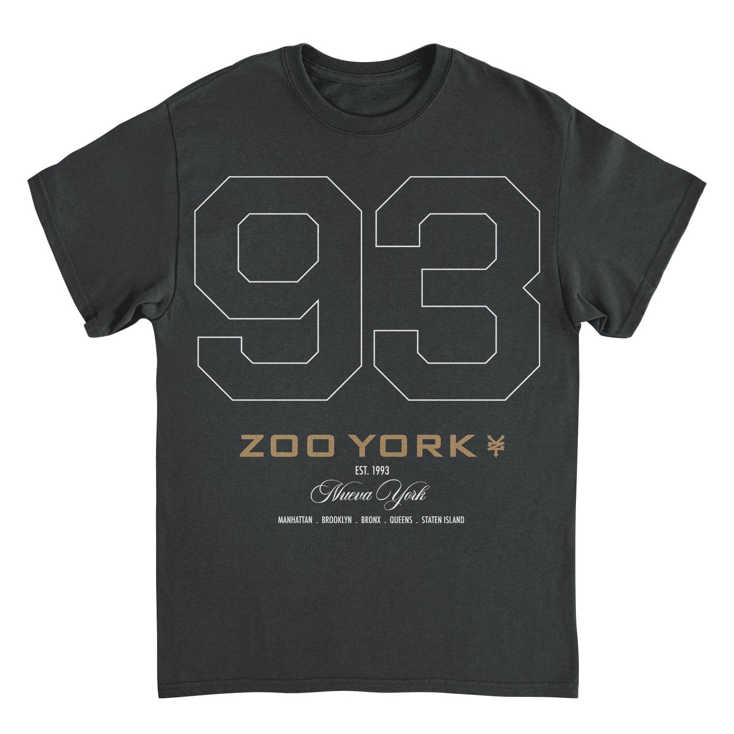 Zoo York 93 Athletic Style Nueva York Logo Mens T Shirt Black Officially Licensed