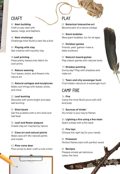 Wild Days - Outdoor Activities Guide For Kids: 50 Easy-To-Follow Projects, New Skills, Explore Nature, Tracking Wildlife, Building Nests, Leaf Printing, Shelters, Camp Fire, Bubbles, Games & More!