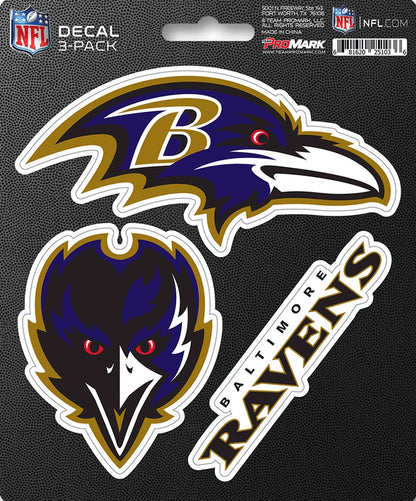 NFL Official Team Sticker Mats - Set of 3 Stickers Officially Licensed