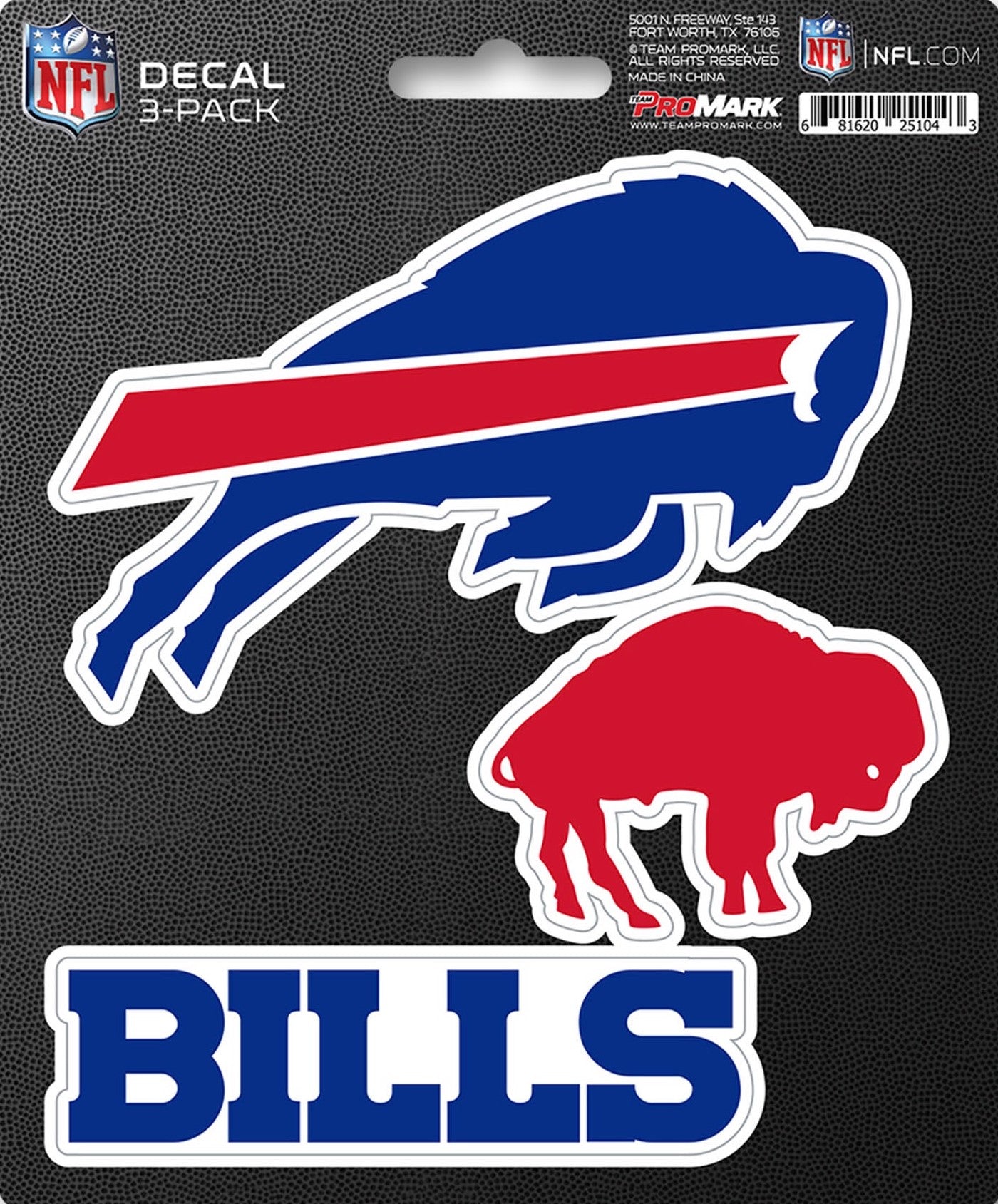 NFL Official Team Sticker Mats - Set of 3 Stickers Officially Licensed