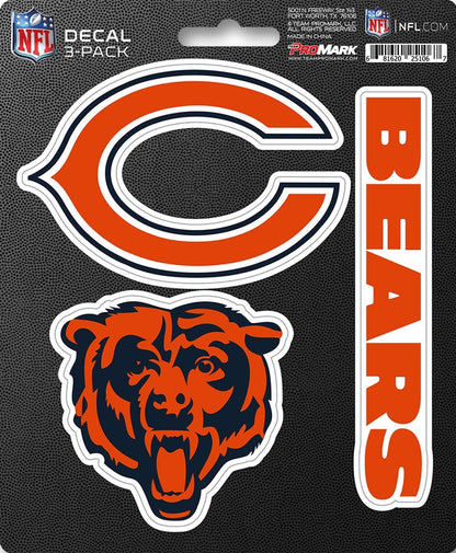 NFL Official Team Sticker Mats - Set of 3 Stickers Officially Licensed