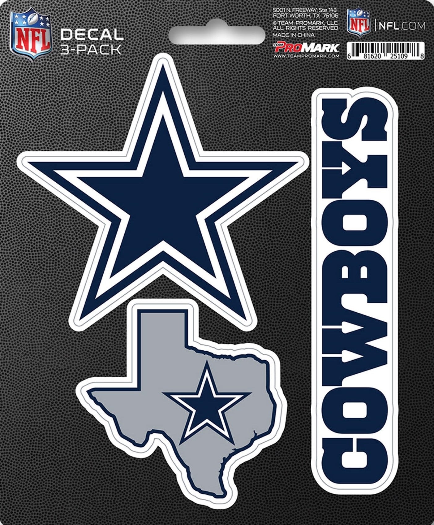 NFL Official Team Sticker Mats - Set of 3 Stickers Officially Licensed