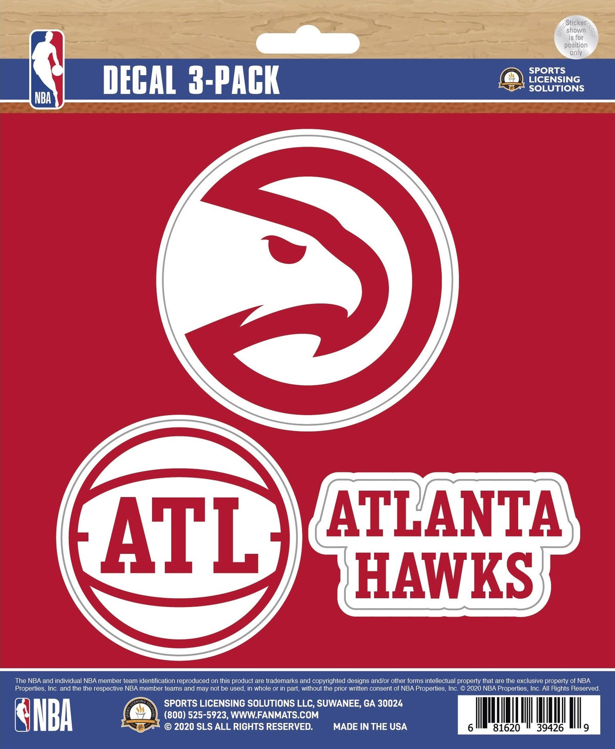 NBA Official Team Sticker Mats - Set of 3 Stickers Officially Licensed